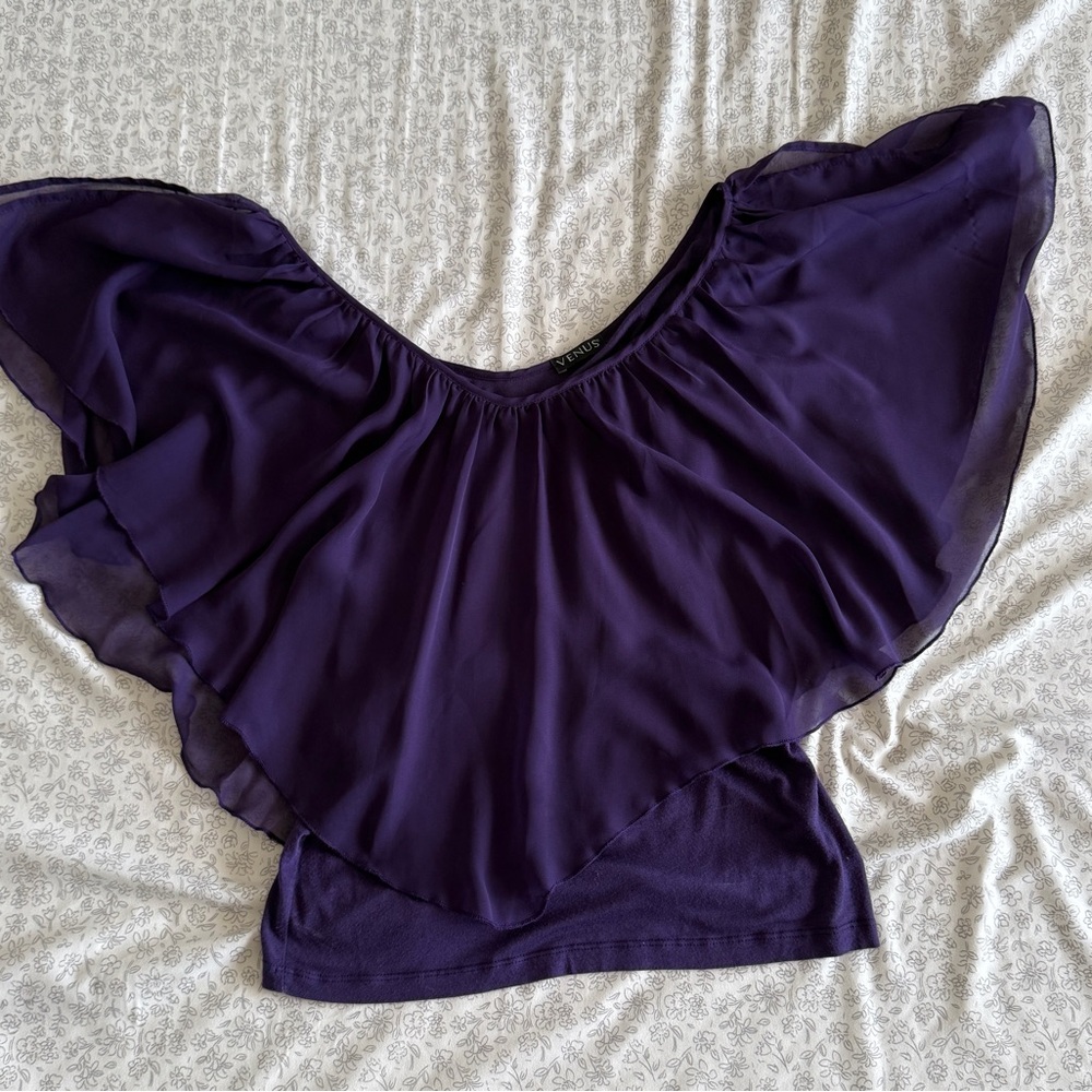 VENUS Purple Flowy Top